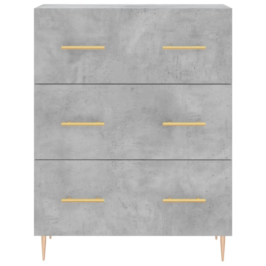Buffet gris béton 69,5x34x90 cm bois d'ingénierie - 5