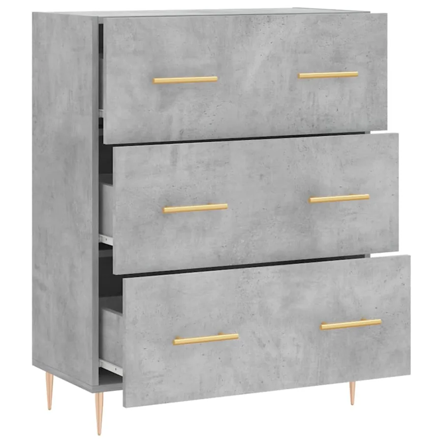 Buffet gris béton 69,5x34x90 cm bois d'ingénierie - 6