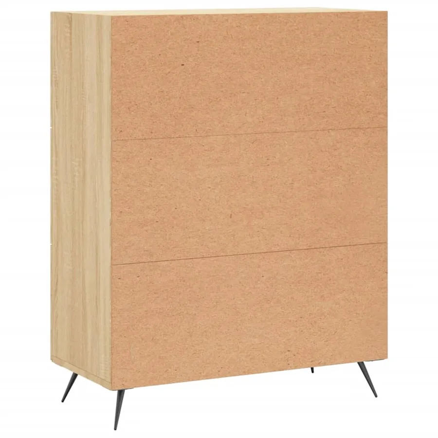 Commode chêne sonoma 69,5 x 34 x 90 cm bois d'ingénierie - 8