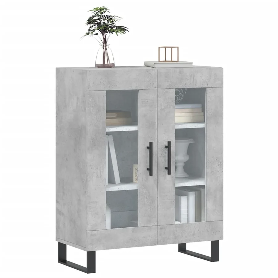 Buffet gris béton 69,5x34x90 cm bois d'ingénierie - 3