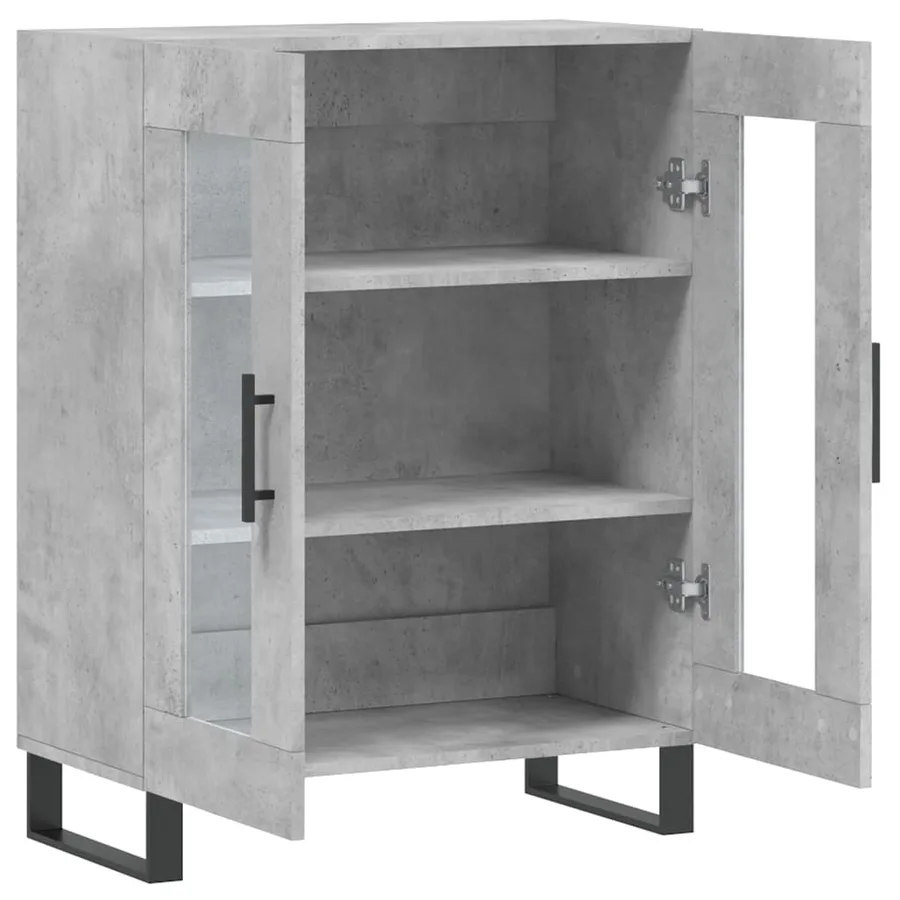 Buffet gris béton 69,5x34x90 cm bois d'ingénierie - 6