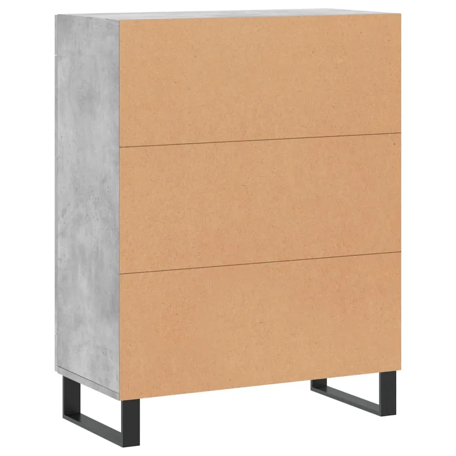 Buffet gris béton 69,5x34x90 cm bois d'ingénierie - 8