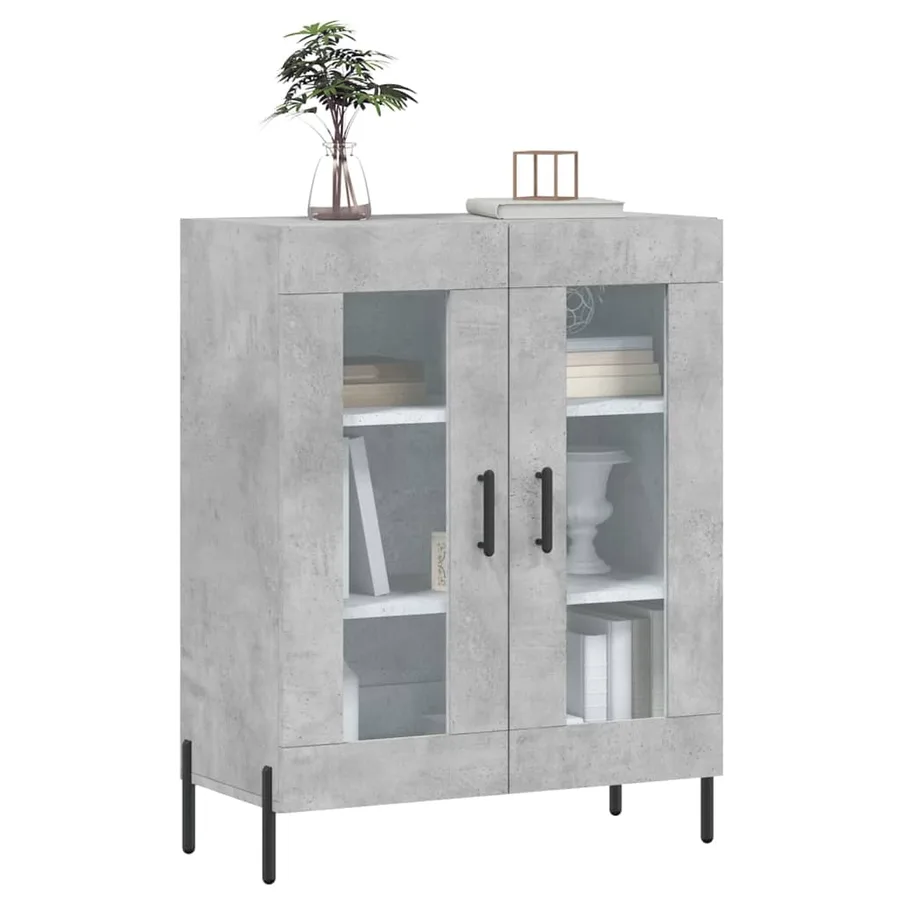 Buffet gris béton 69,5x34x90 cm bois d'ingénierie - 3