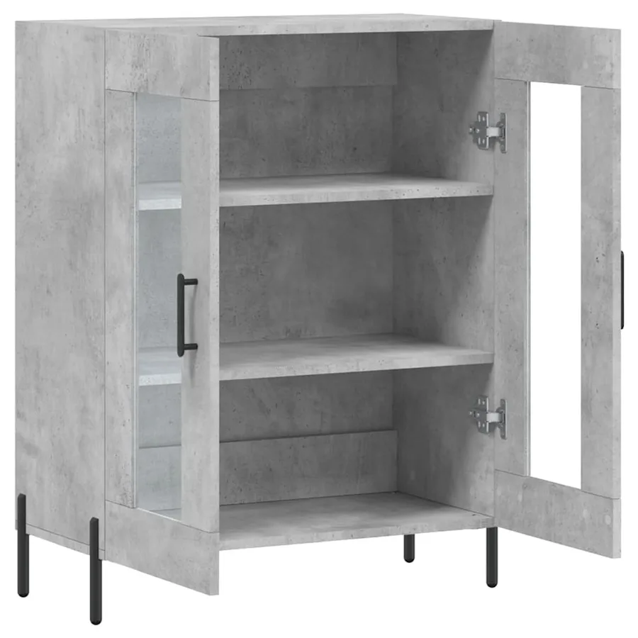 Buffet gris béton 69,5x34x90 cm bois d'ingénierie - 6