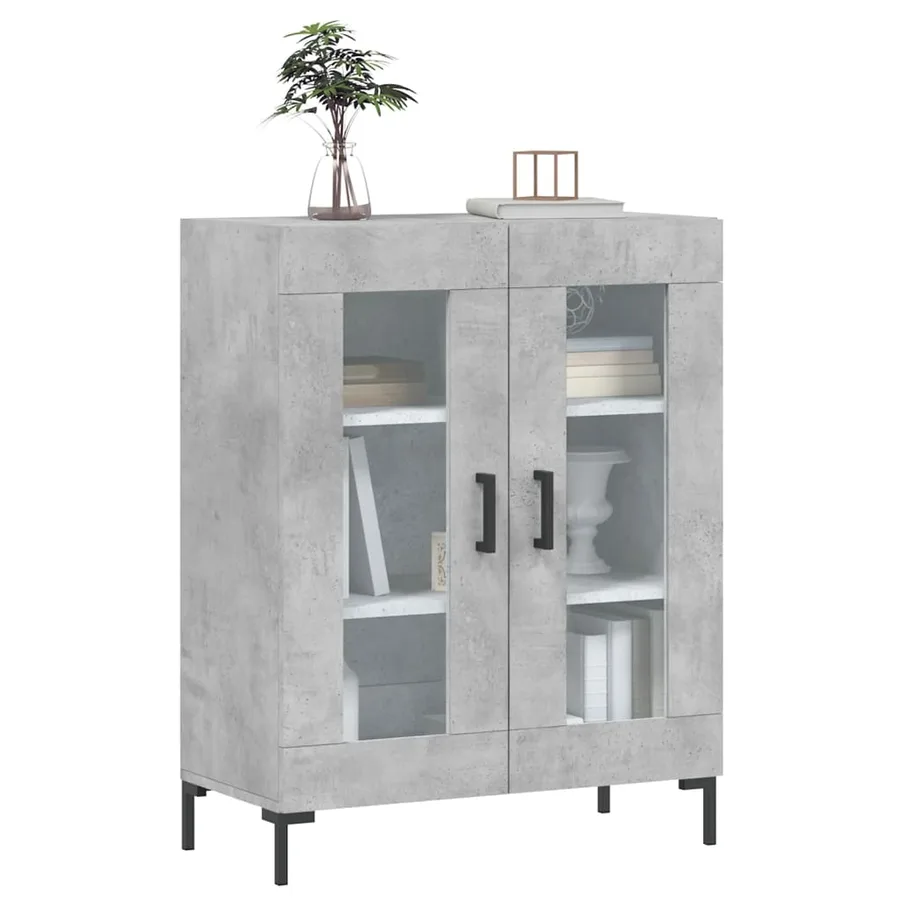 Buffet gris béton 69,5x34x90 cm bois d'ingénierie - 3