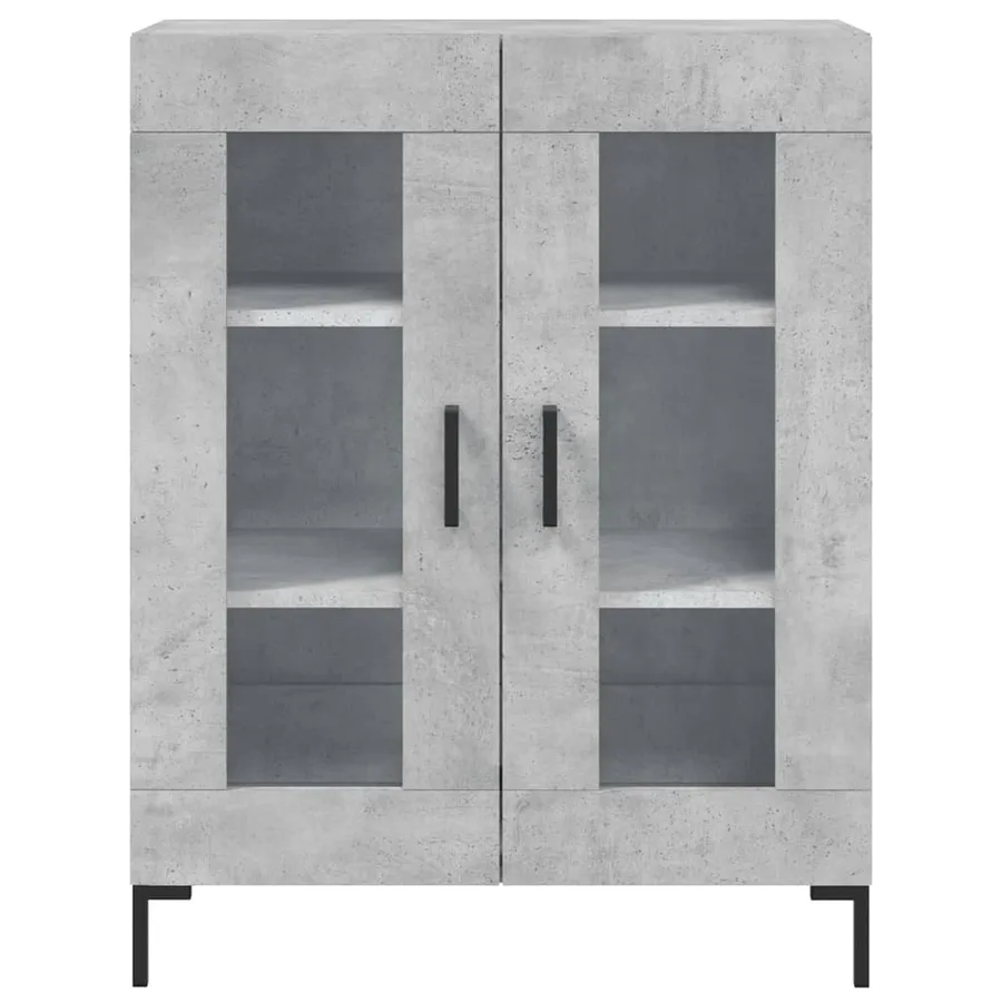 Buffet gris béton 69,5x34x90 cm bois d'ingénierie - 5