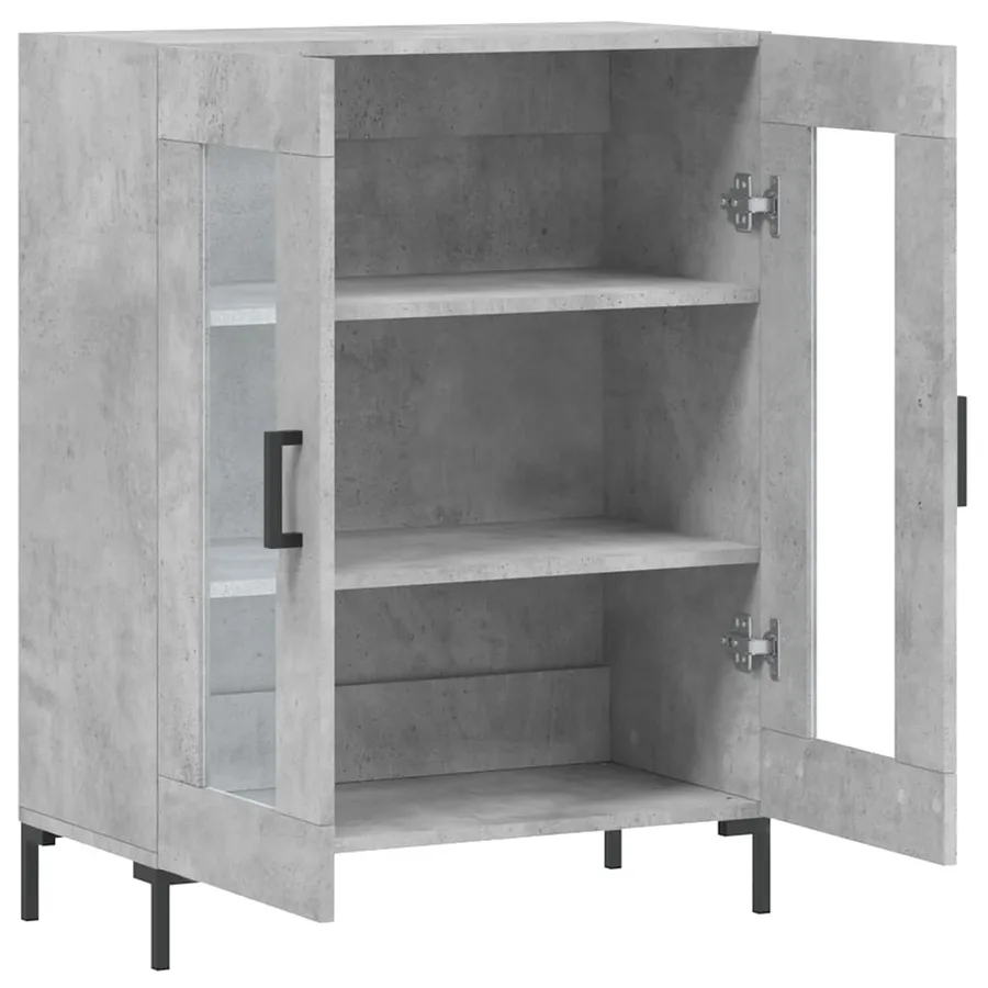 Buffet gris béton 69,5x34x90 cm bois d'ingénierie - 6