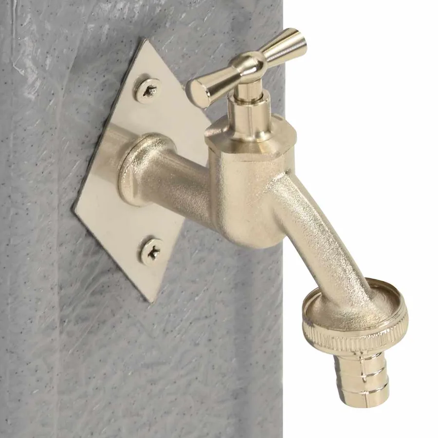 Réservoir de jardin avec robinet Gris clair Aspect de pierre - 6