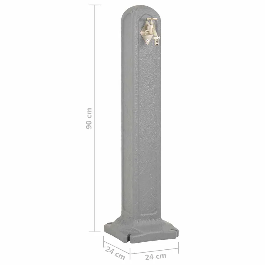 Réservoir de jardin avec robinet Gris clair Aspect de pierre - 7