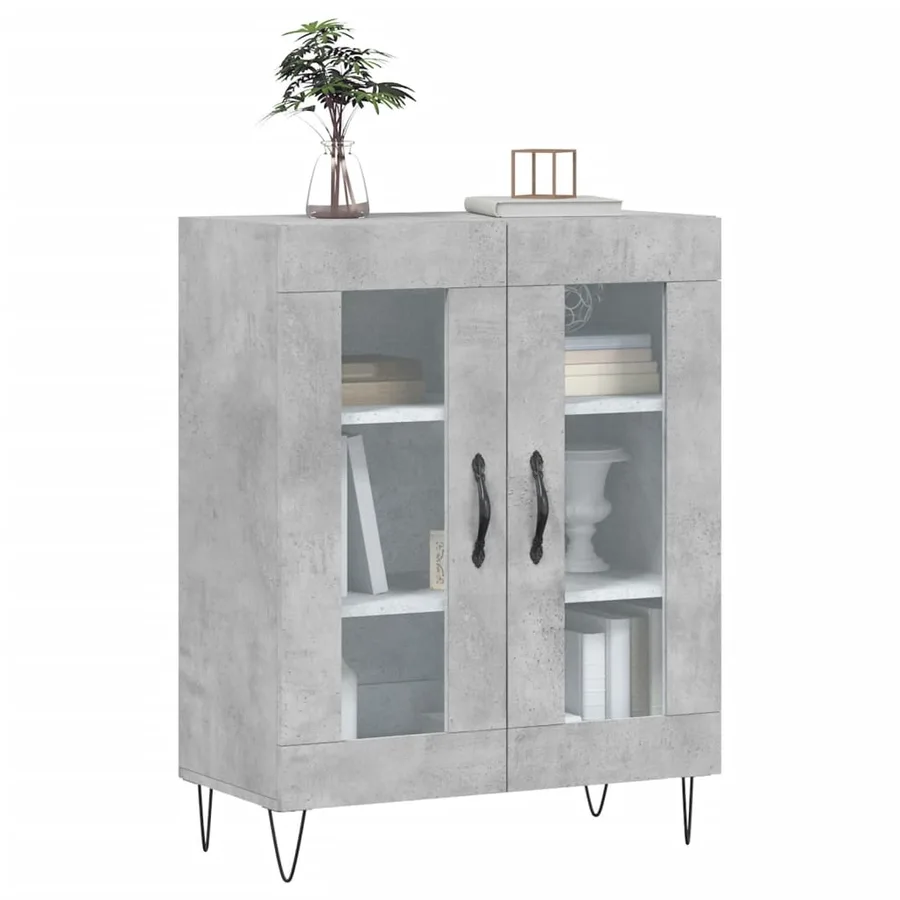 Buffet gris béton 69,5x34x90 cm bois d'ingénierie - 3