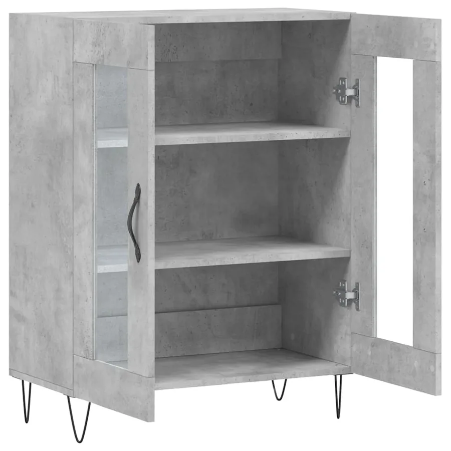 Buffet gris béton 69,5x34x90 cm bois d'ingénierie - 6