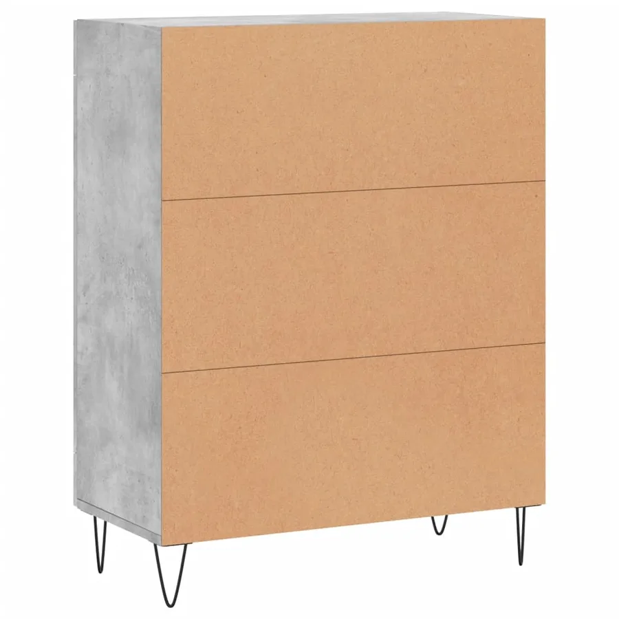 Buffet gris béton 69,5x34x90 cm bois d'ingénierie - 8