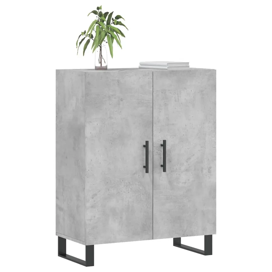 Buffet gris béton 69,5x34x90 cm bois d'ingénierie - 3
