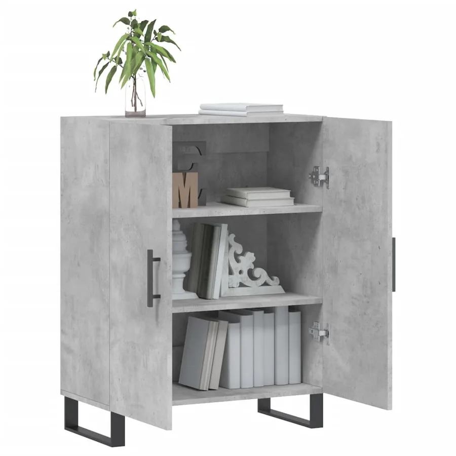 Buffet gris béton 69,5x34x90 cm bois d'ingénierie - 4