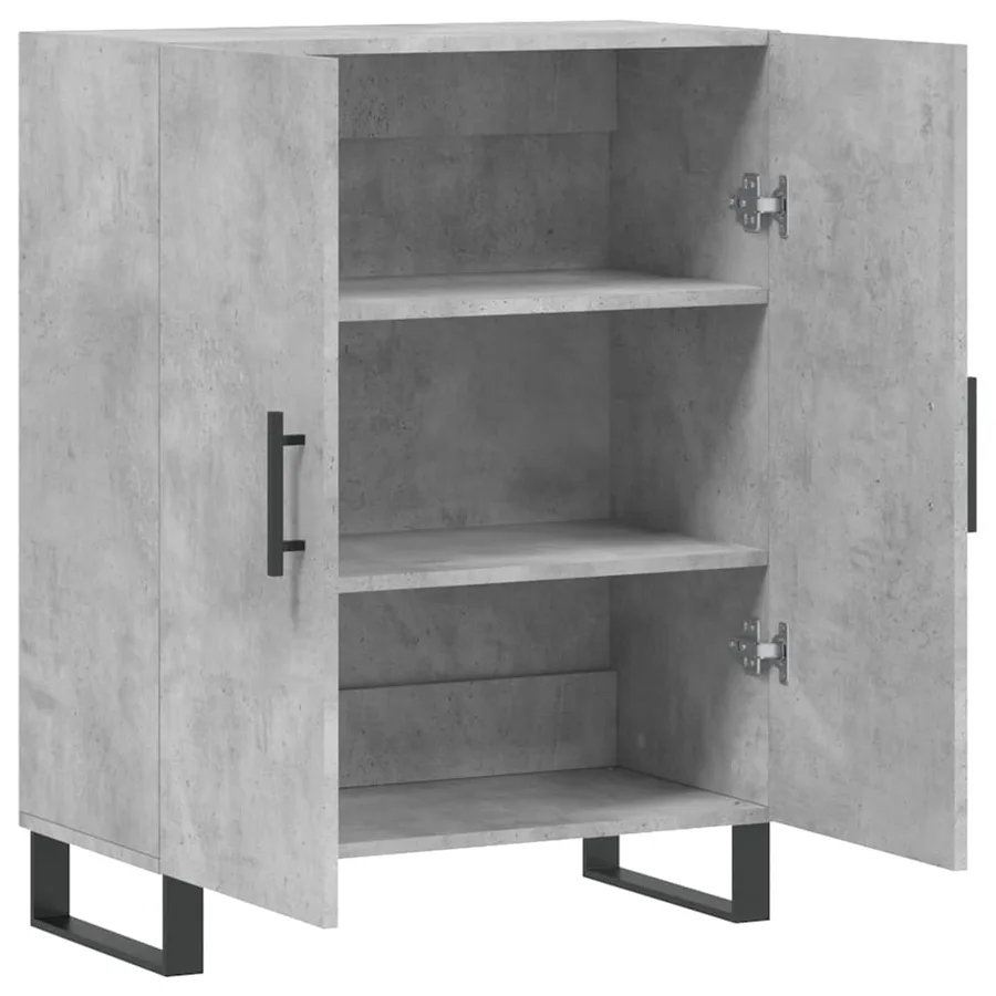 Buffet gris béton 69,5x34x90 cm bois d'ingénierie - 6