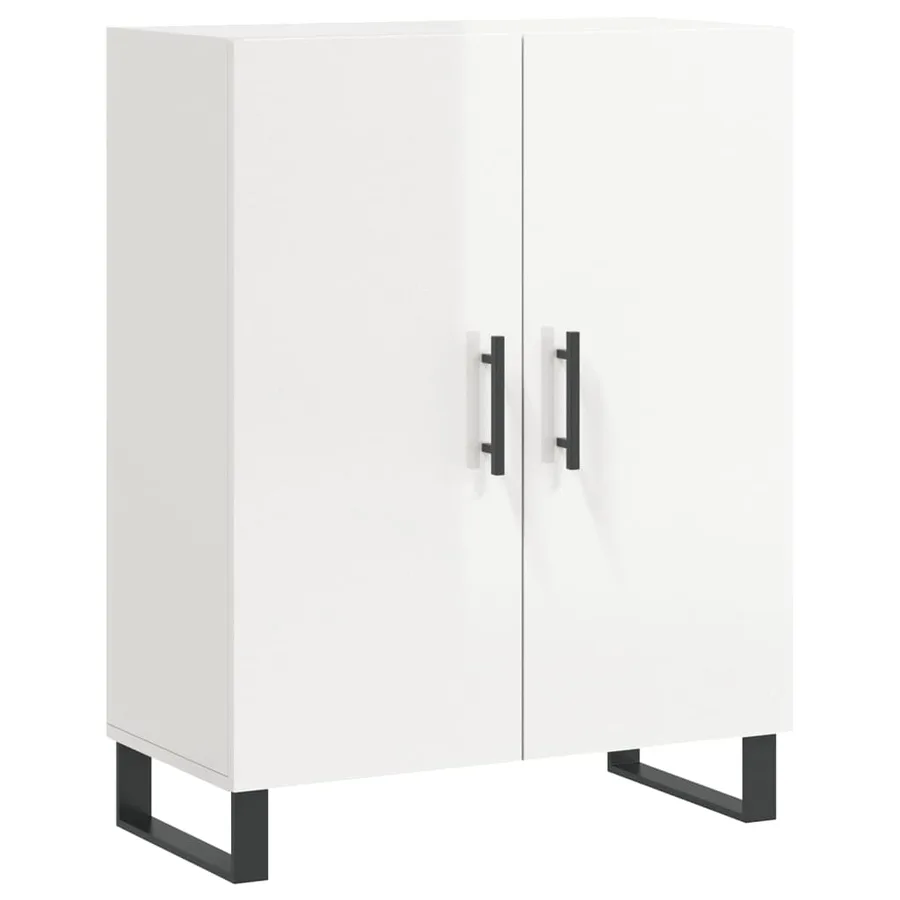 Buffet Blanc brillant 69,5x34x90 cm Bois d'ingénierie - 2