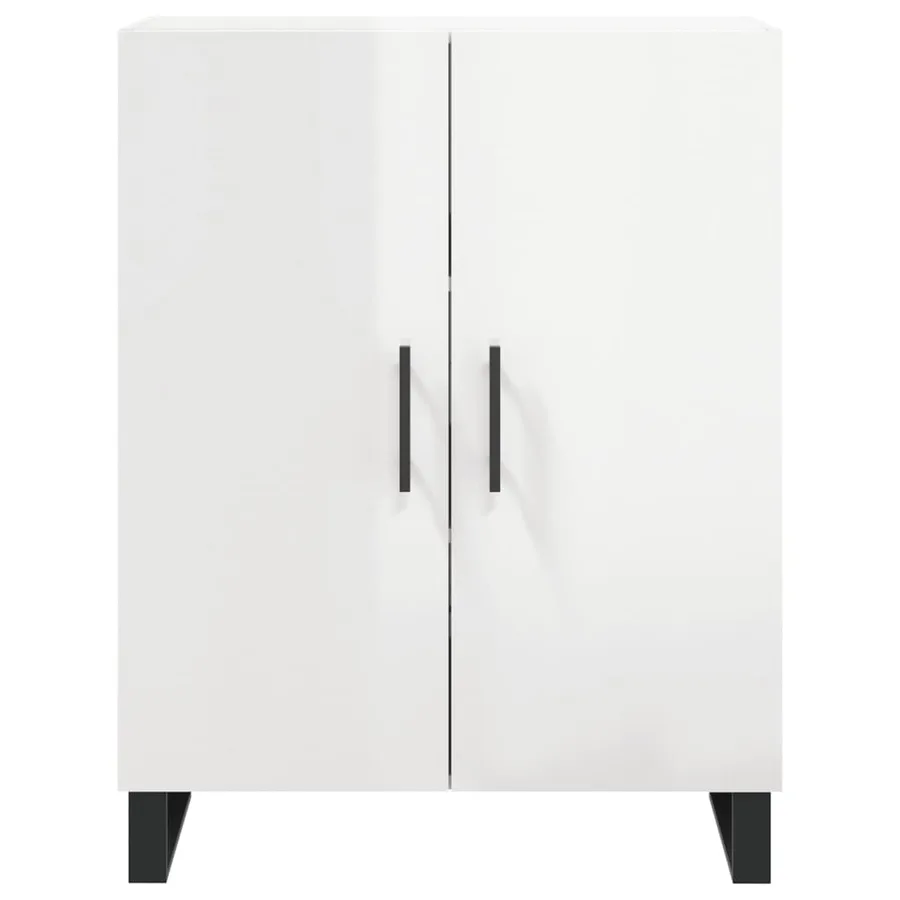 Buffet Blanc brillant 69,5x34x90 cm Bois d'ingénierie - 5