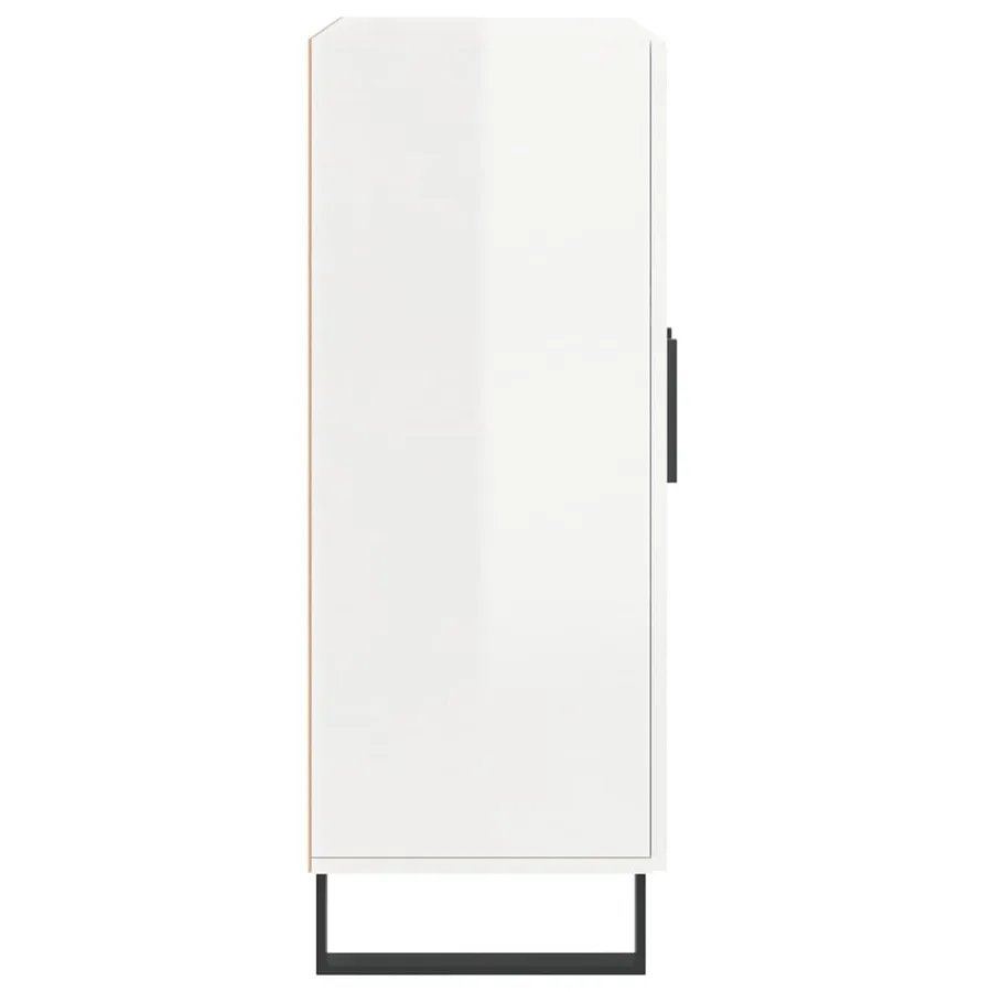 Buffet Blanc brillant 69,5x34x90 cm Bois d'ingénierie - 7