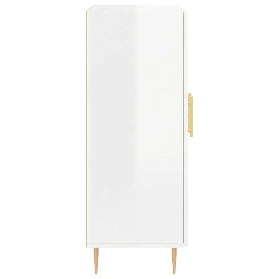 Buffet Blanc brillant 69,5x34x90 cm Bois d'ingénierie - 7