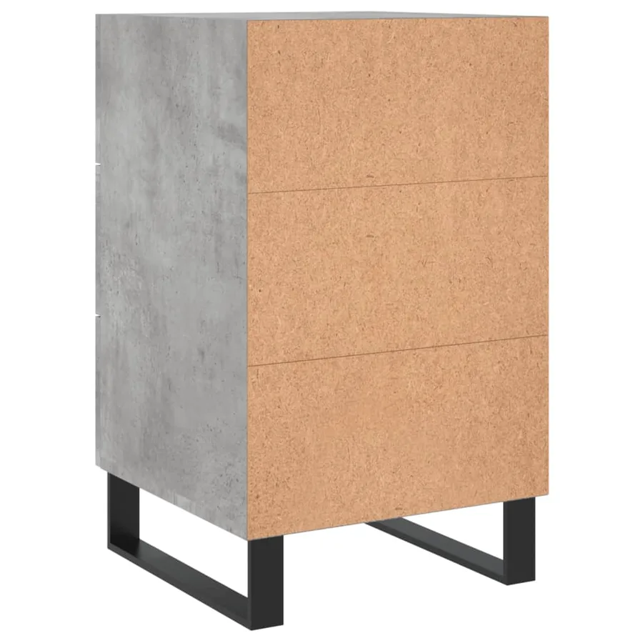 Table de chevet gris béton 40x40x66 cm bois d'ingénierie - 8