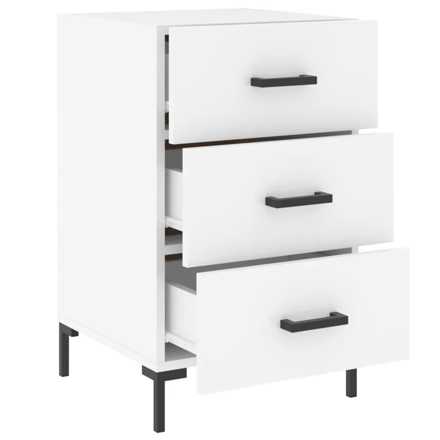 Table de chevet blanc 40x40x66 cm bois d'ingénierie - 7