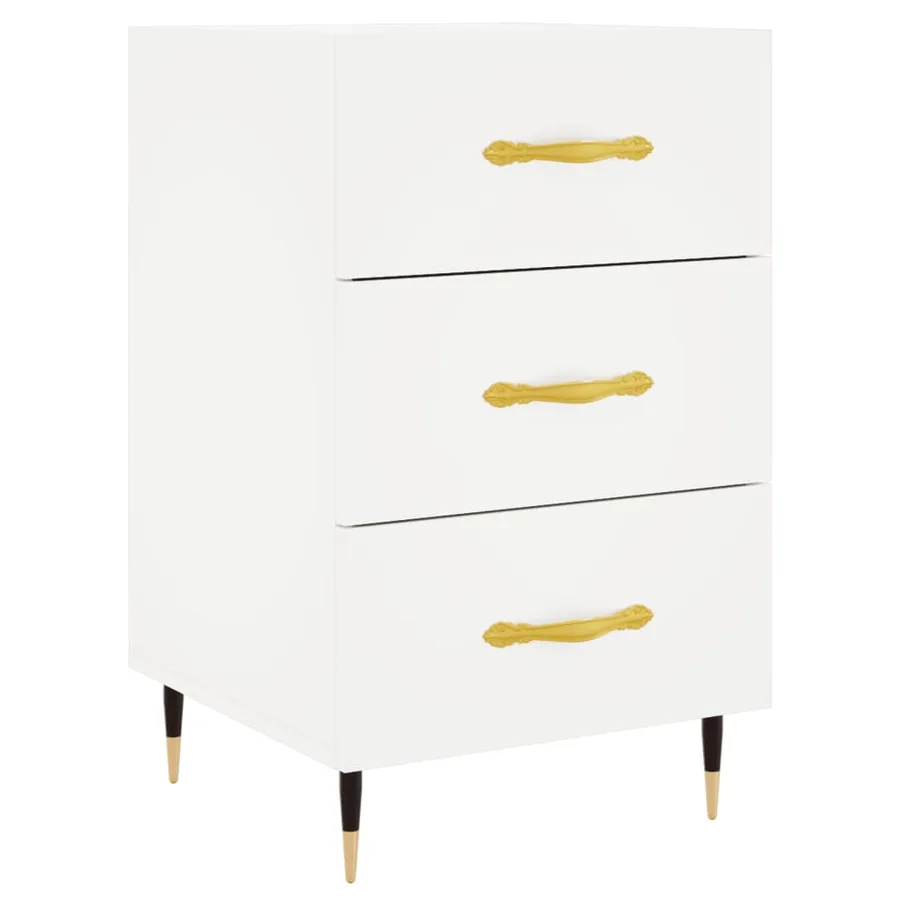 Table de chevet blanc 40x40x66 cm bois d'ingénierie - 2