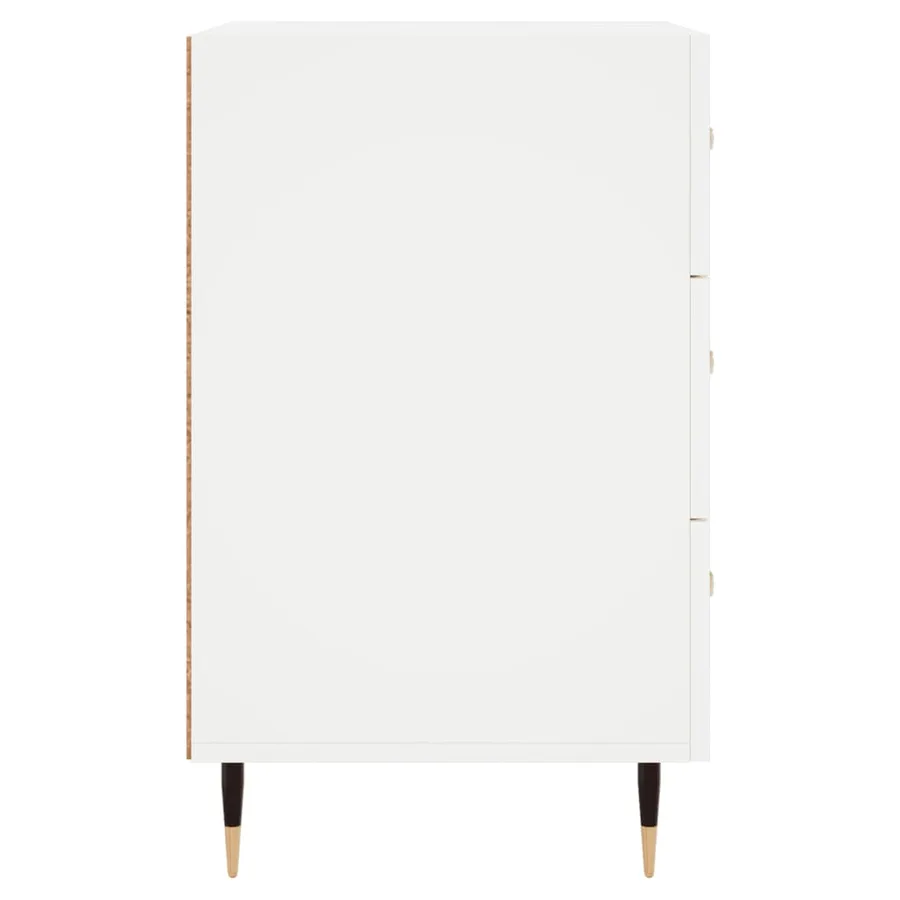Table de chevet blanc 40x40x66 cm bois d'ingénierie - 6