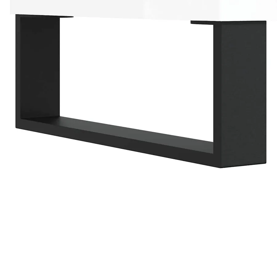 Tables de chevet 2 pcs blanc brillant 40x40x50 cm - 12