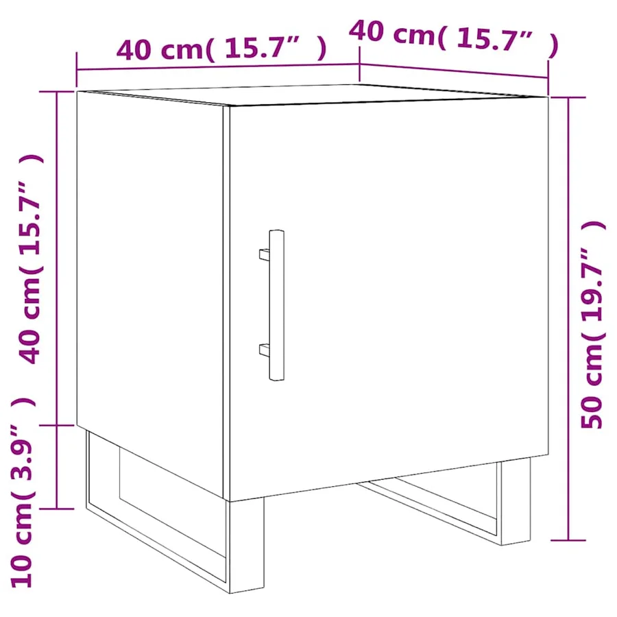 Tables de chevet 2 pcs blanc brillant 40x40x50 cm - 14