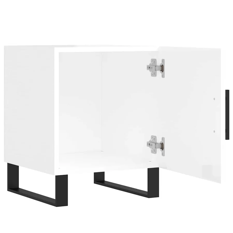Tables de chevet 2 pcs blanc brillant 40x40x50 cm - 5