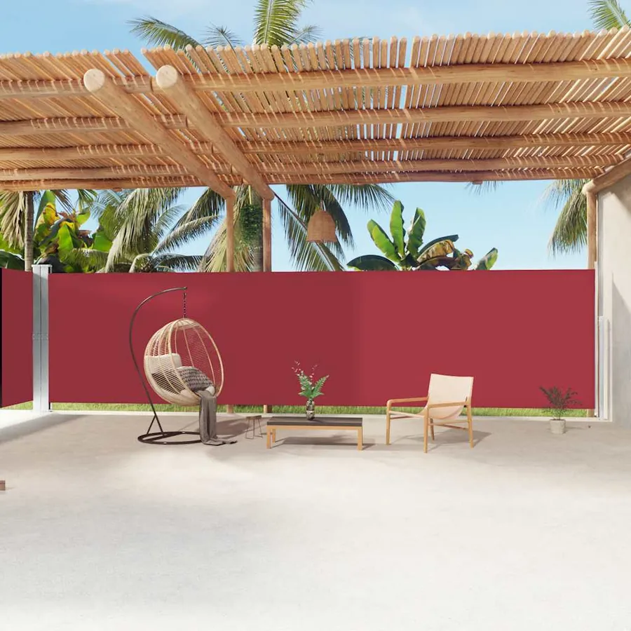 Auvent latéral rétractable Rouge 200x1200 cm