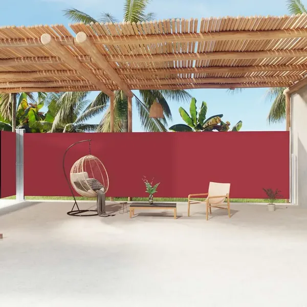 Auvent latéral rétractable Rouge 200x1200 cm