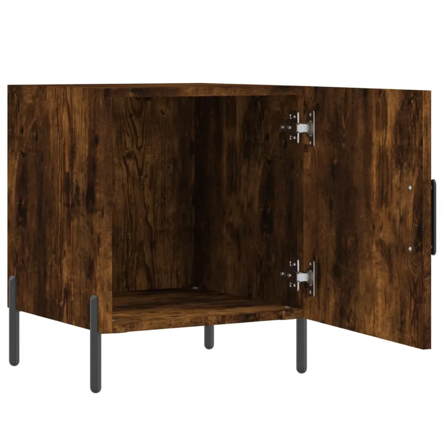Tables de chevet 2 pcs chêne fumé 40x40x50 cm bois d'ingénierie - 8