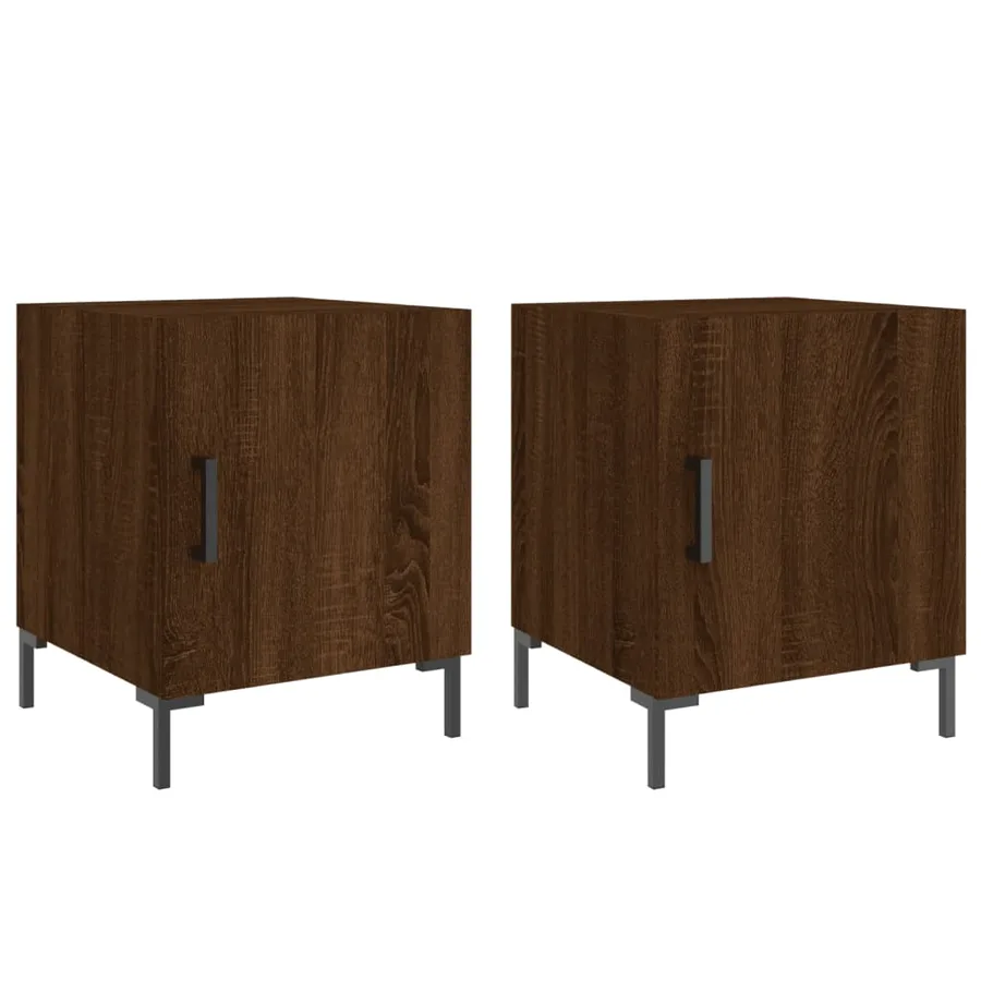 Tables de chevet 2pcs chêne marron 40x40x50cm bois d'ingénierie - 2