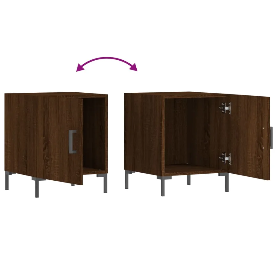 Tables de chevet 2pcs chêne marron 40x40x50cm bois d'ingénierie - 7