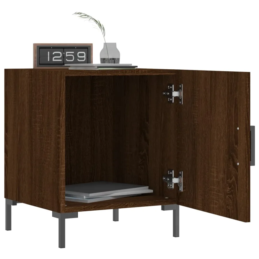 Tables de chevet 2pcs chêne marron 40x40x50cm bois d'ingénierie - 9