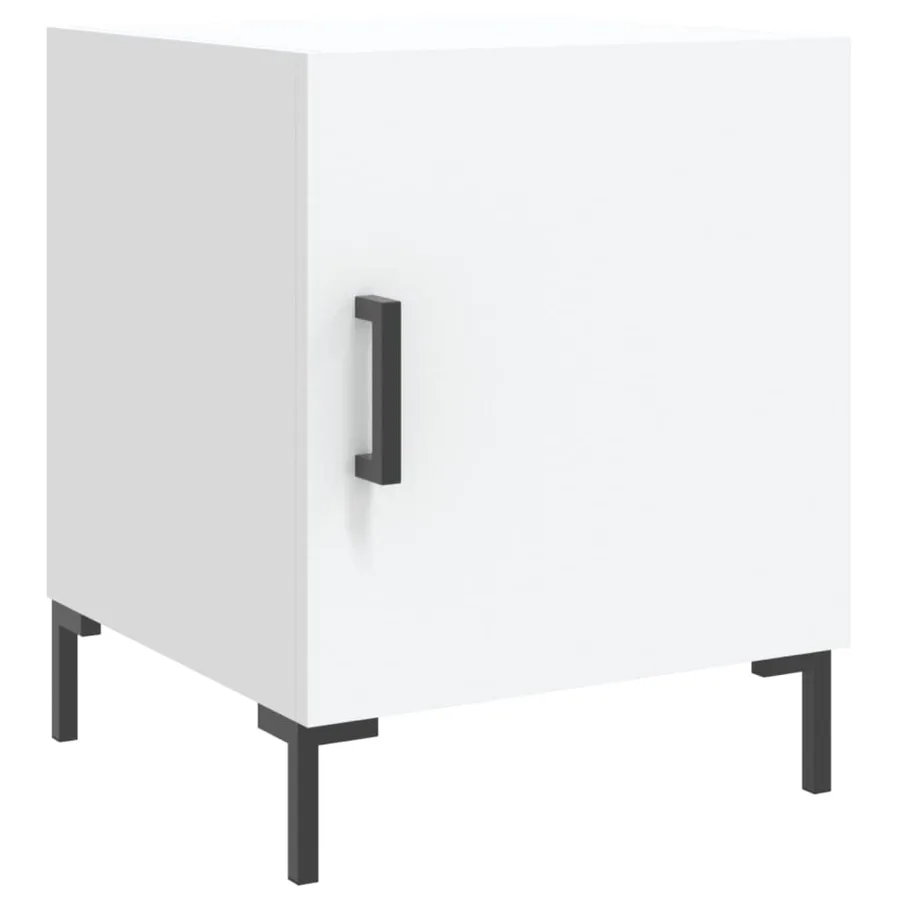 Table de chevet blanc 40x40x50 cm bois d’ingénierie - 2