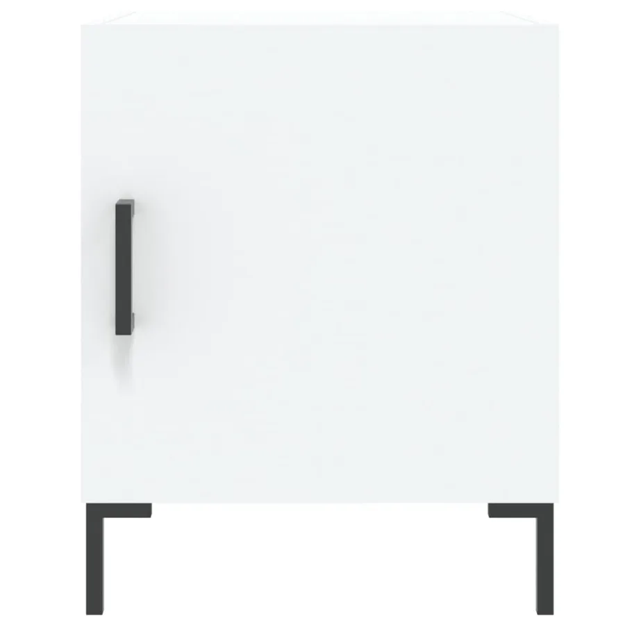Table de chevet blanc 40x40x50 cm bois d’ingénierie - 4