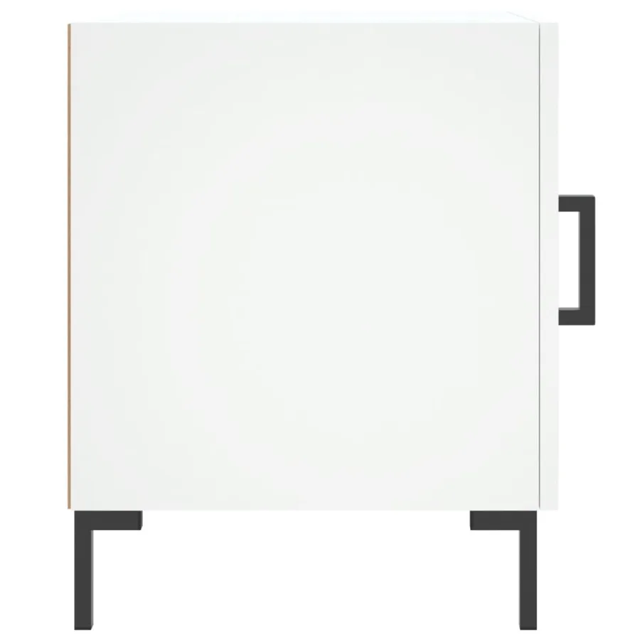 Table de chevet blanc 40x40x50 cm bois d’ingénierie - 5