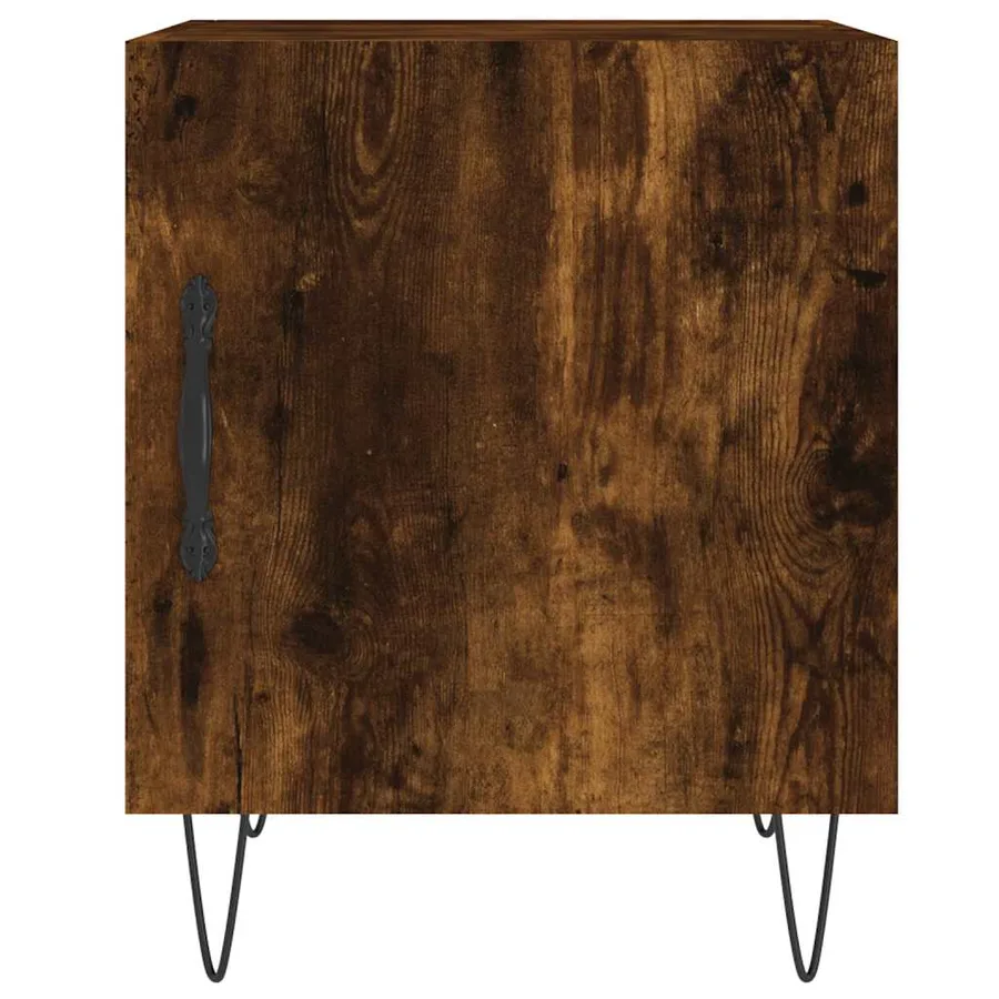 Table de chevet chêne fumé 40x40x50 cm bois d'ingénierie - 6