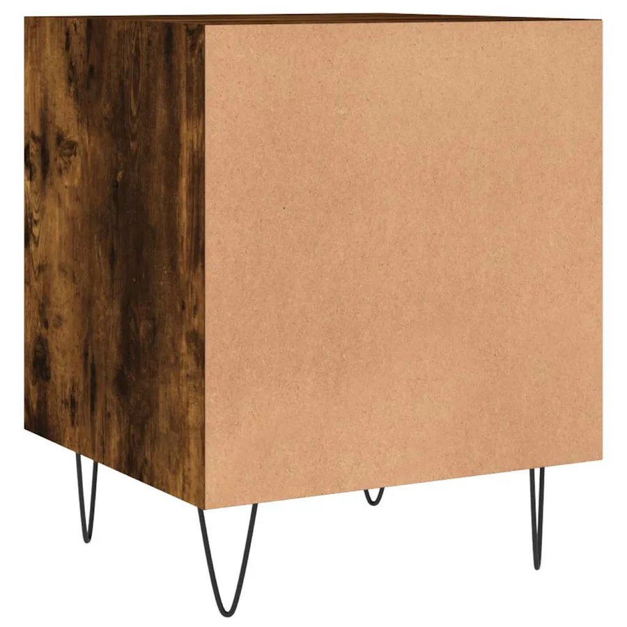 Table de chevet chêne fumé 40x40x50 cm bois d'ingénierie - 8
