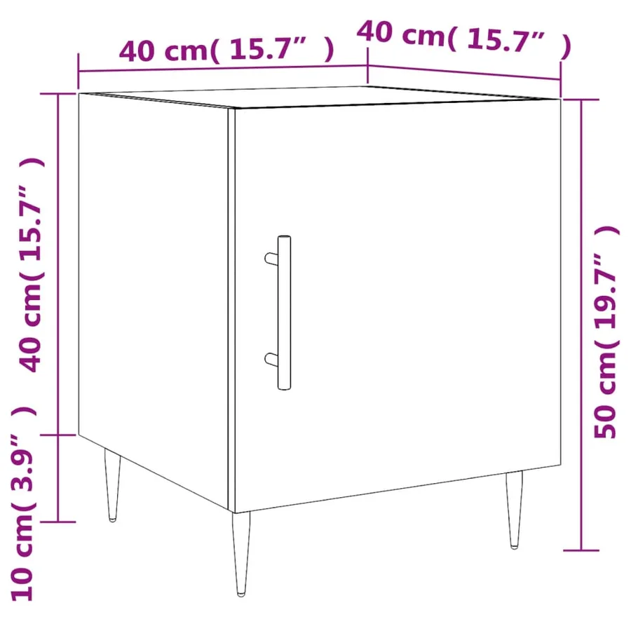 Tables de chevet 2 pcs sonoma gris 40x40x50cm bois d'ingénierie - 14