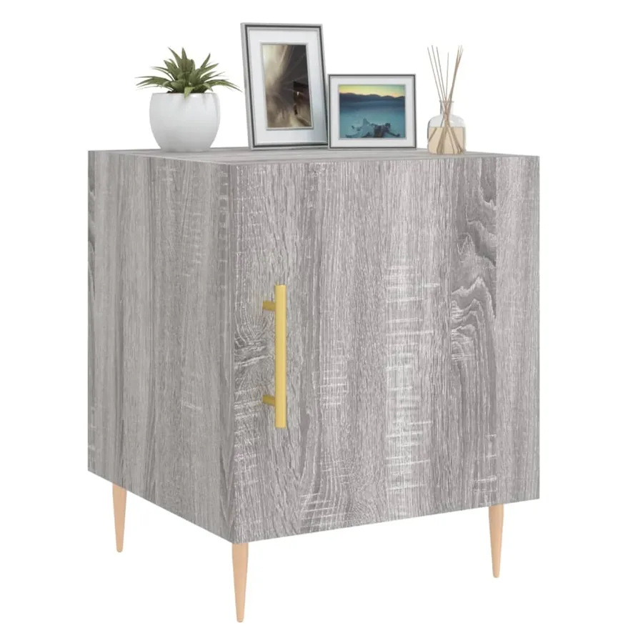 Tables de chevet 2 pcs sonoma gris 40x40x50cm bois d'ingénierie - 4