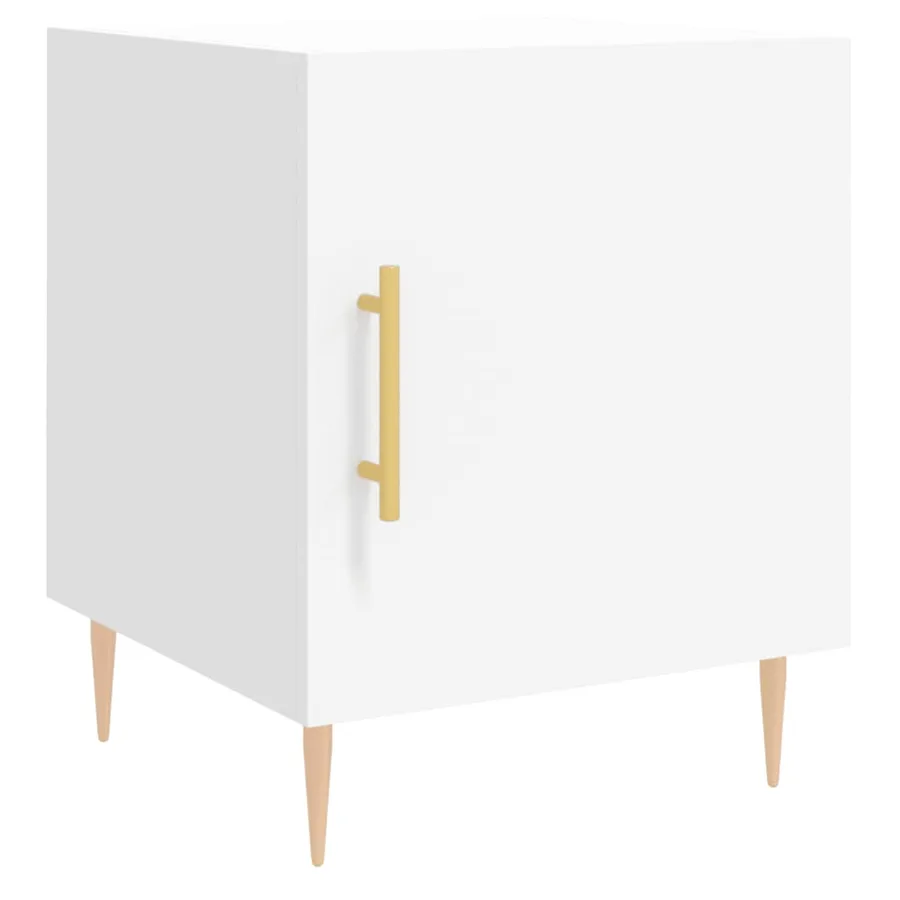 Table de chevet blanc 40x40x50 cm bois d’ingénierie - 2