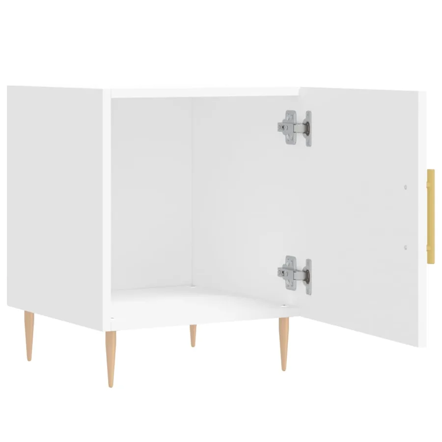 Table de chevet blanc 40x40x50 cm bois d’ingénierie - 5