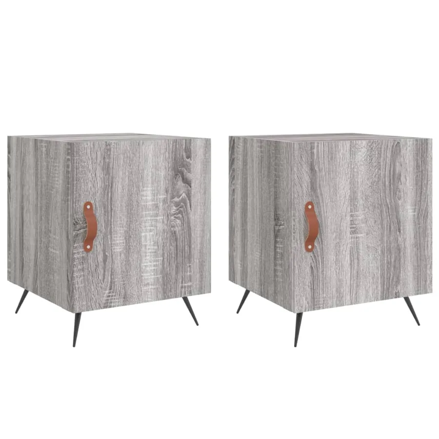 Tables de chevet 2 pcs sonoma gris 40x40x50cm bois d'ingénierie - 2