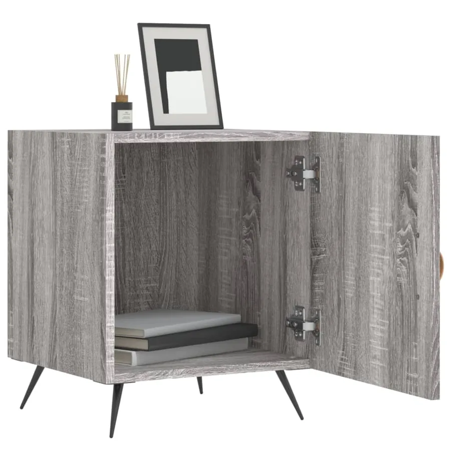Tables de chevet 2 pcs sonoma gris 40x40x50cm bois d'ingénierie - 3
