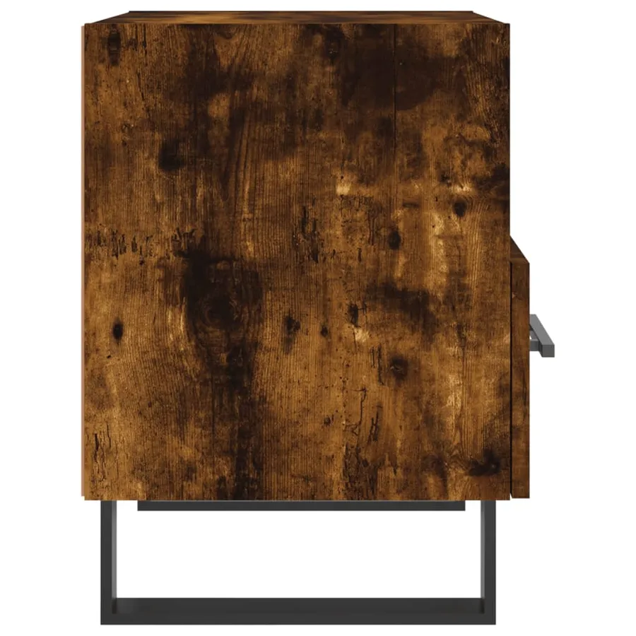 Table de chevet chêne fumé 40x35x47,5 cm bois d’ingénierie - 5