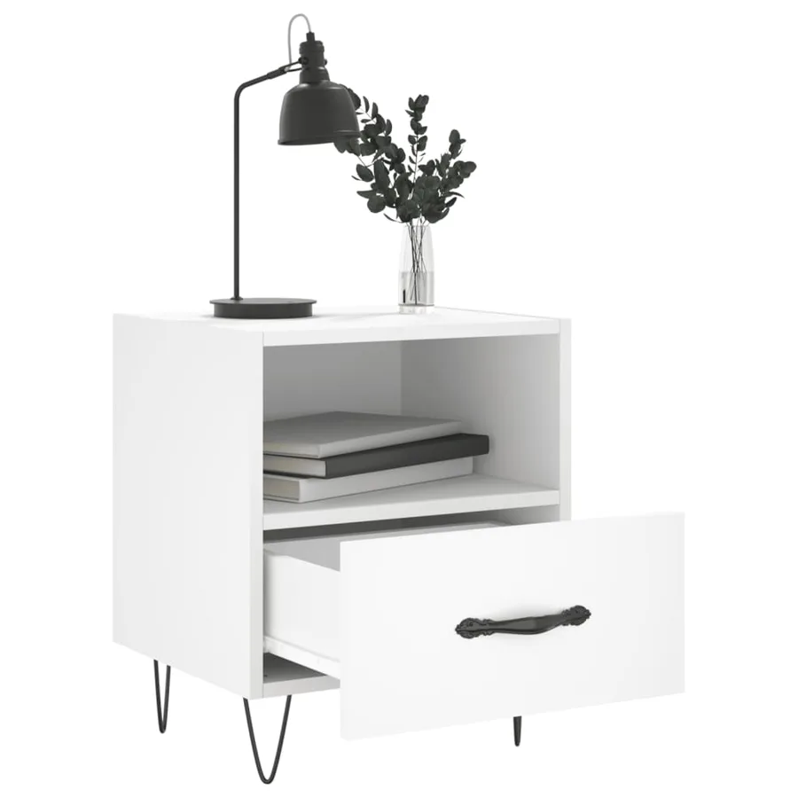 Tables de chevet 2 pcs blanc 40x35x47,5 cm bois d’ingénierie - 3