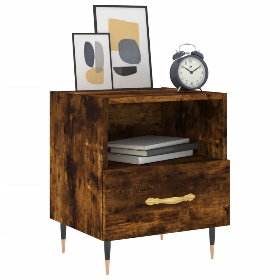 Tables de chevet 2pcs chêne fumé 40x35x47,5cm bois d’ingénierie - 3